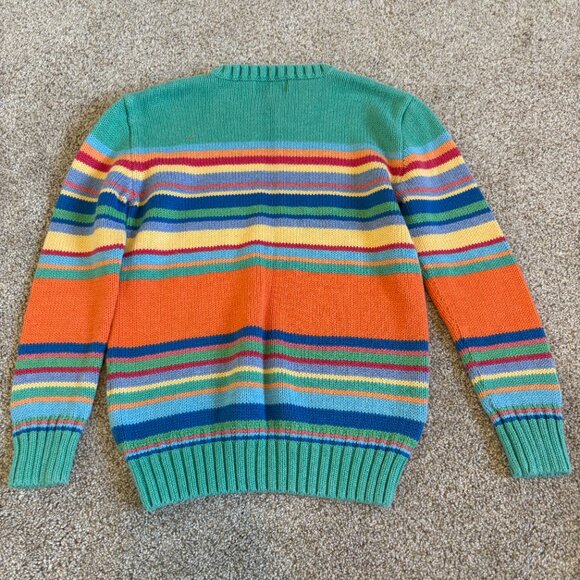 Polo Ralph Lauren Knit Sweater Striped Size 7 Colourful Kids Boys - Picture 9 of 9